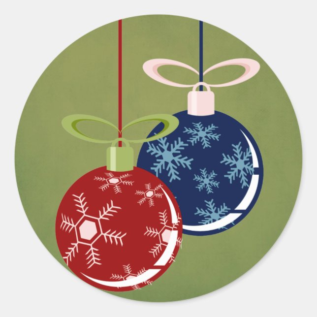 20 - 1.5" Envelope Seal Red/Blue Hanging Ornaments (Front)