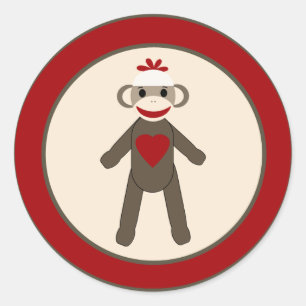 20 - 1.5" Envelope Seal Red Sock Monkey
