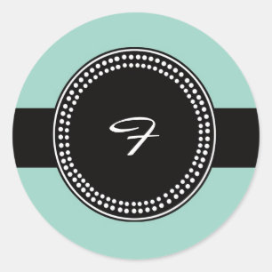 20 - 1.5 Envelope Seal Teal & Black Damask