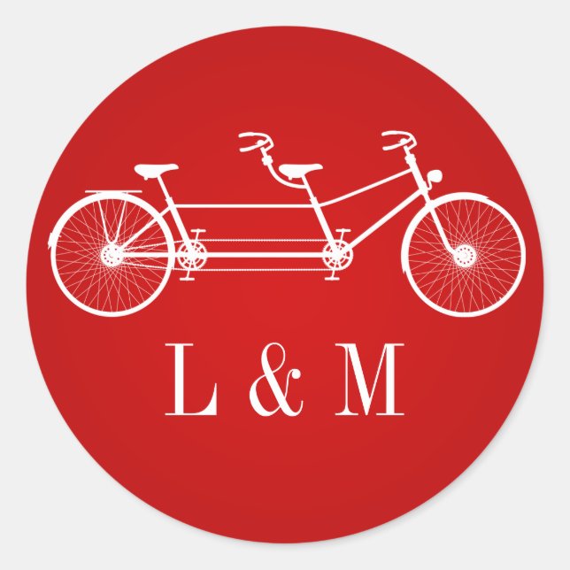 20 - 1.5  Envelope Seal Whimsical Red Double Bike (Front)