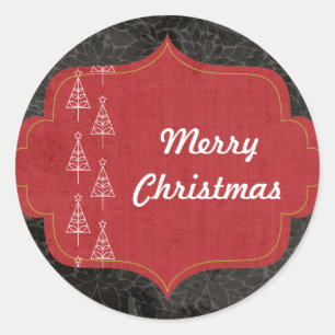 20 - 1.5" Envelope Seal White Outline Christmas Tr