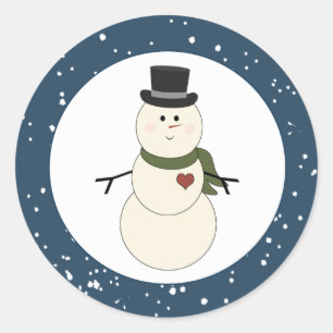 20 - 1.5" Envelope Seals Blue & Mr. Snowman