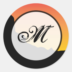 20 - 1.5" Envelope Sticker Desert Mountain Sunset