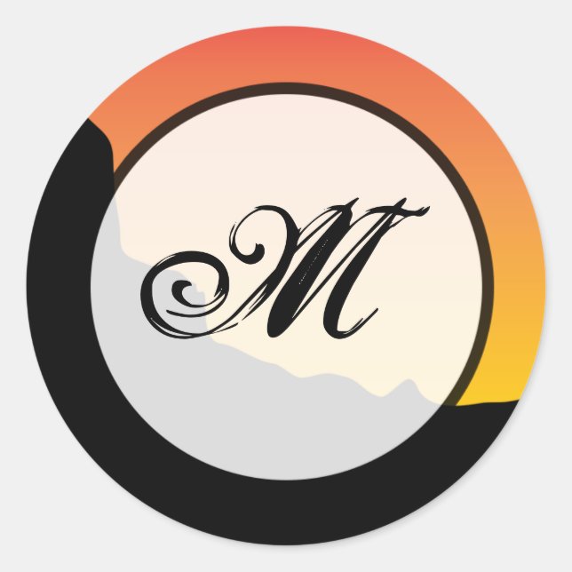 20 - 1.5" Envelope Sticker Desert Mountain Sunset (Front)