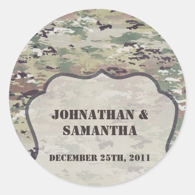 20 - 1.5"  Favour Stickers Army OCP Camo Uniform (Front)