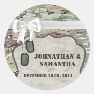 20 - 1.5" Favour Stickers Army OCP Camo Uniform