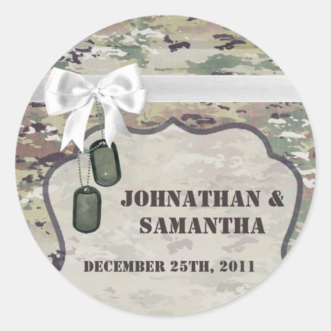 20 - 1.5"  Favour Stickers Army OCP Camo Uniform (Front)