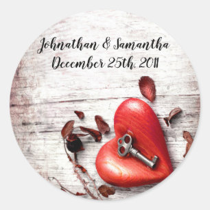 20 - 1.5"  Favour Stickers Country Wood Key to my 