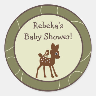 20 - 1.5" Favour Stickers Forrest Animal Owl Deer