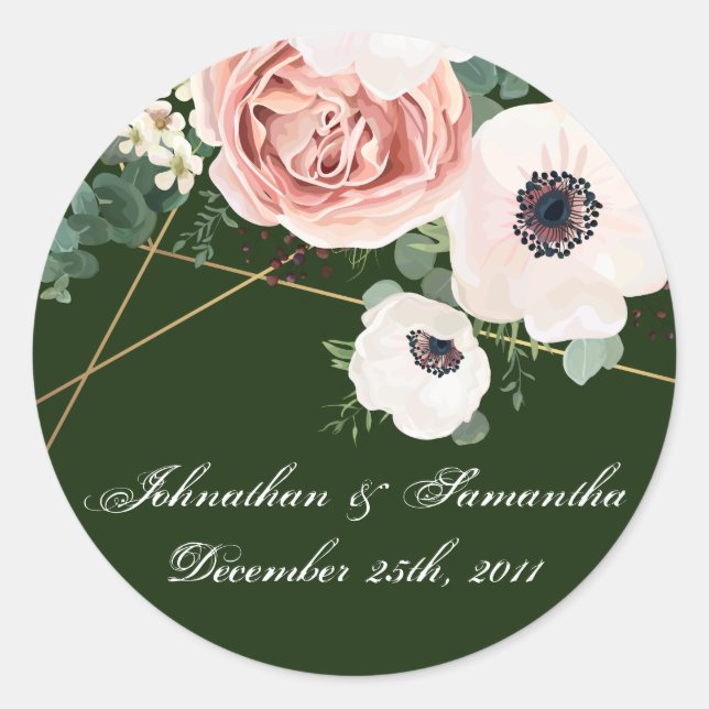 20 - 1.5"  Favour Stickers Geometric Garden Hunter (Front)