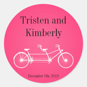20 - 1.5" Favour Stickers Hot Pink Double Bike