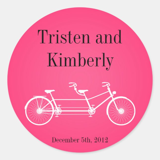 20 - 1.5"  Favour Stickers Hot Pink Double Bike (Front)