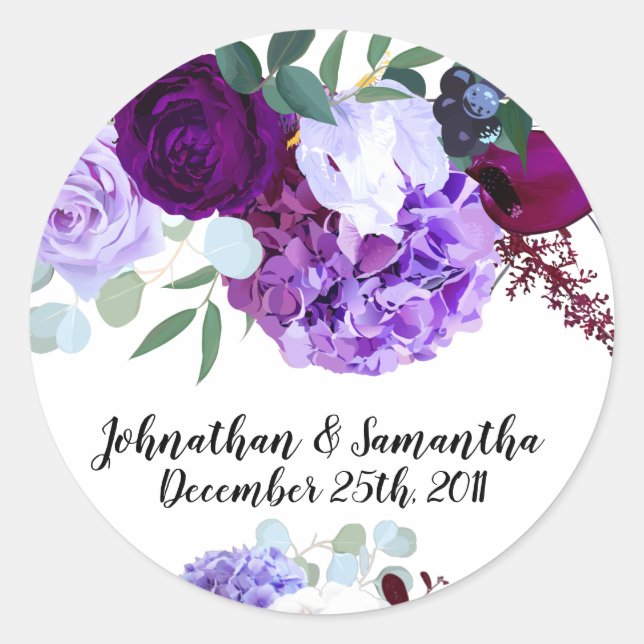 20 - 1.5"  Favour Stickers Lavender Hibiscus on W (Front)