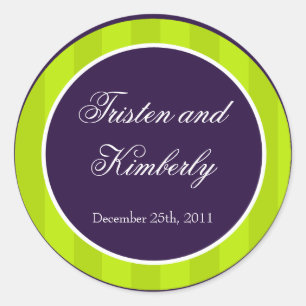 20 - 1.5"  Favour Stickers Lime Green & Purple