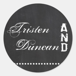 20 - 1.5"  Favour Stickers Modern Chalkboard Vinta