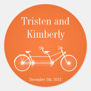 20 - 1.5"  Favour Stickers Orange Double Bike