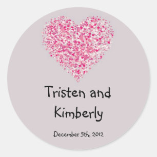 20 - 1.5"  Favour Stickers Pink Floral Petals Flow