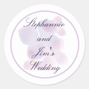20 - 1.5" Favour Stickers Purple Dydrangea