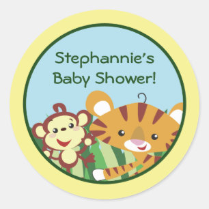20 - 1.5" Favour Stickers Rain-forest Jungle Anima