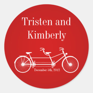 20 - 1.5"  Favour Stickers Red Double Bike