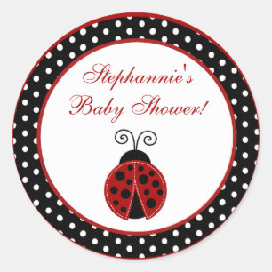 20 - 1.5" Favour Stickers Red Ladybug