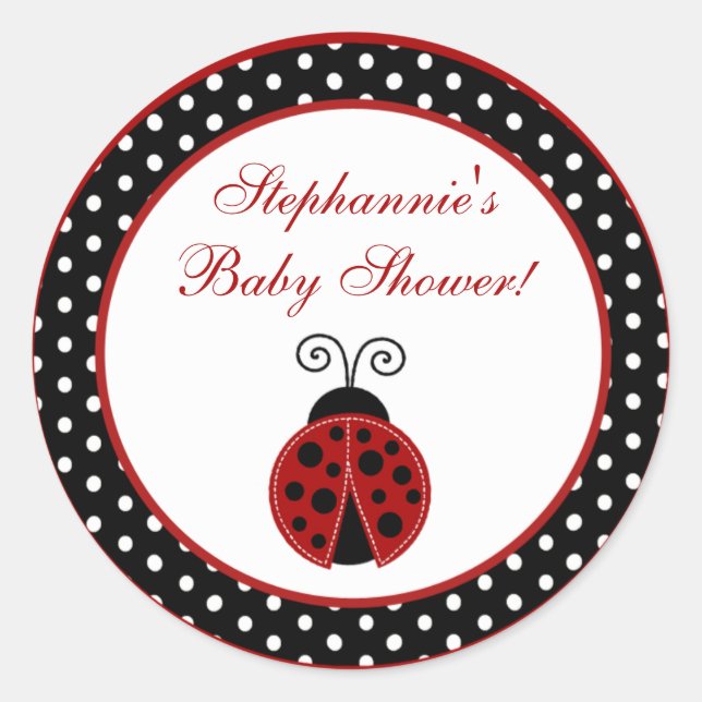 20 - 1.5"  Favour Stickers Red Ladybug (Front)