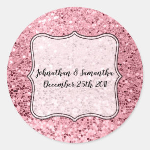 20 - 1.5"  Favour Stickers Rose Gold Glitter