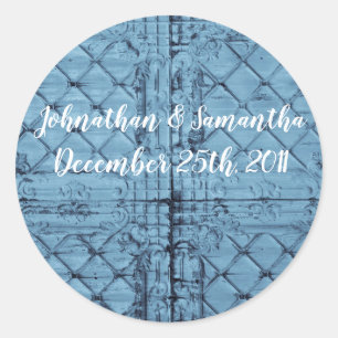 20 - 1.5" Favour Stickers Rustic Tin Panel Ceilin