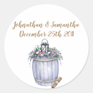 20 - 1.5" Favour Stickers Summer Country Wedding