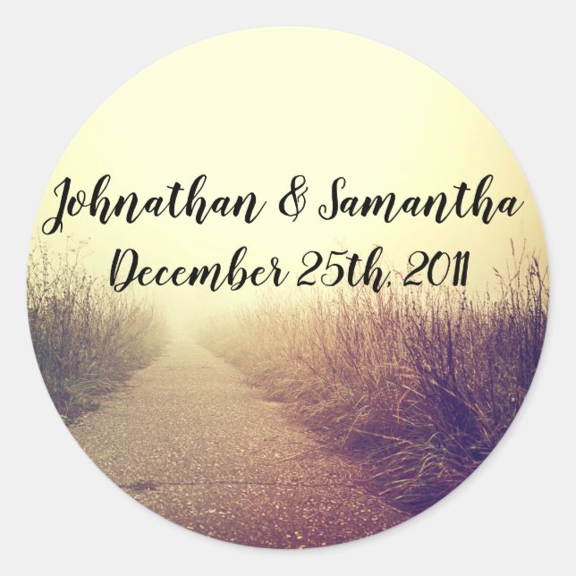 20 - 1.5"  Favour Stickers Sunrise Pathway Walkway (Front)