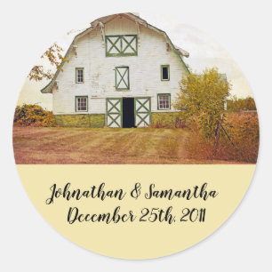 20 - 1.5"  Favour Stickers Sunset Barn Country Rus