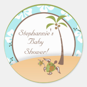 20 - 1.5"  Favour Stickers Tropical Turtle Mama