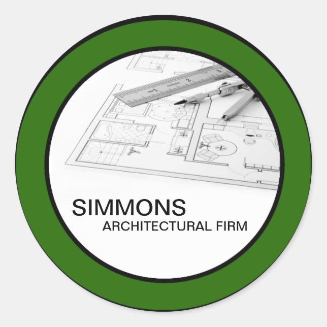 20 - 1.5"  Green Architectural Business Stickers (Front)
