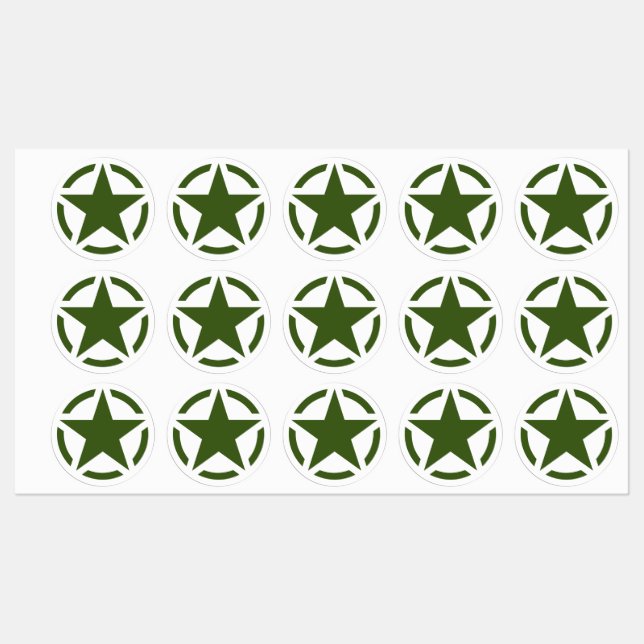 20 American Star Stencil Vintage Decals (Sheet)