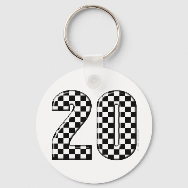 20 auto racing number key ring (Front)