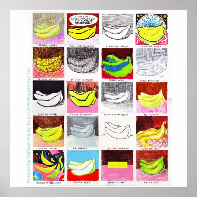 20 Bananas 3x3 Poster (Front)
