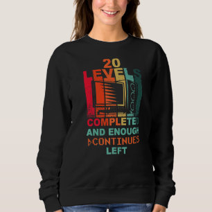 20 Birthday Level 20 Pc Retro Vintage Gamer Sweatshirt