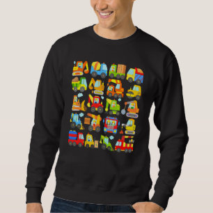 20 construction vehicles excavator truck cars cons sweatshirt