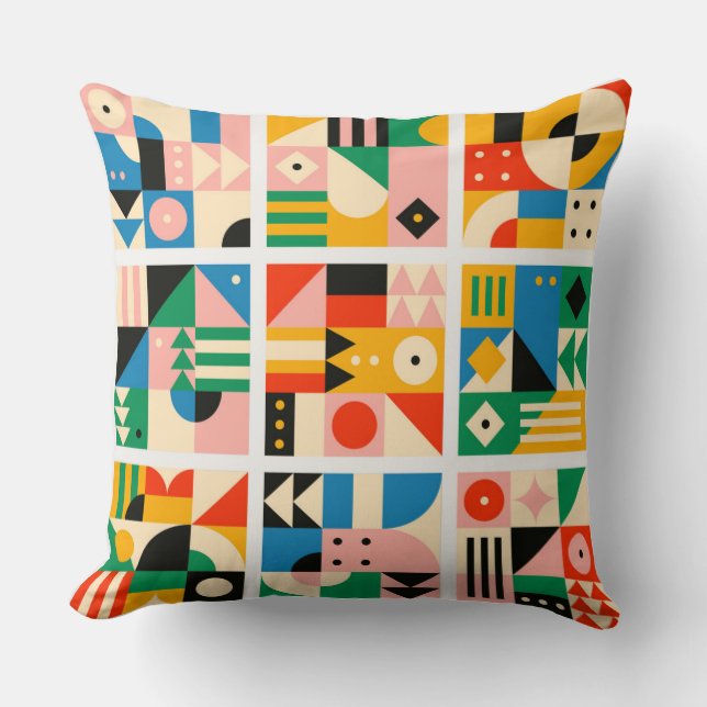 20" Cotton - Bauhaus Decorative Art Pillow 18 (Front)