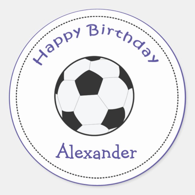 20 Customisable Cupcake Toppers Soccer Ball Sports Classic Round Sticker (Front)