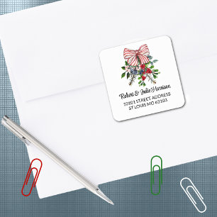 20 Cute Christmas Bouquet Return Address Sticker