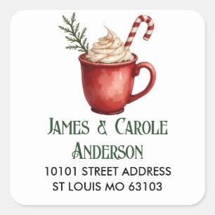 20 Cute Hot Chocolate Return Address Sticker