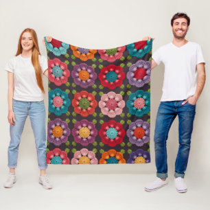 20 Daisy Flower Pattern Throw Blanket  Soft Fleece