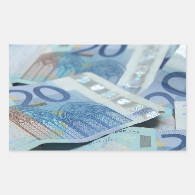 20 euro bills - Money Art Rectangular Sticker (Front)