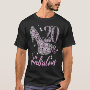 20 Fabulously Sparkly Shiny Heel 20th Happy Birthd T-Shirt