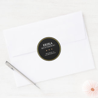 20 high-elegant address labels with border in gold