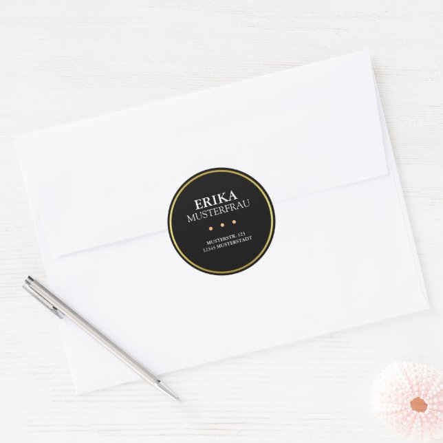 20 high-elegant address labels with border in gold (Envelope)