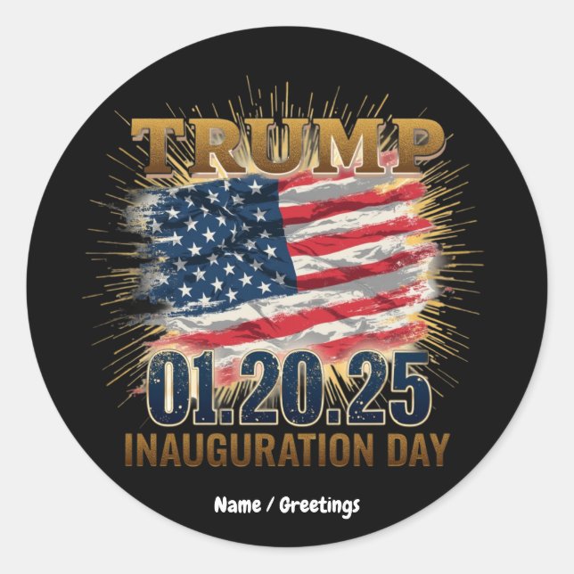 20 January 2025, Trump Inauguration Day  Classic Round Sticker (Front)