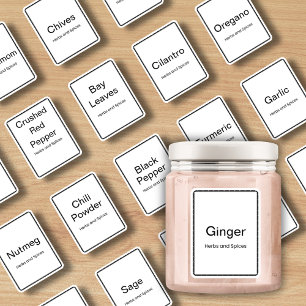 20 kitchen herbs and spices, minimal modern