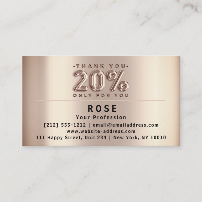 20% Off Discount Logo Thank Rose US American Flags Appointment Card (Front)